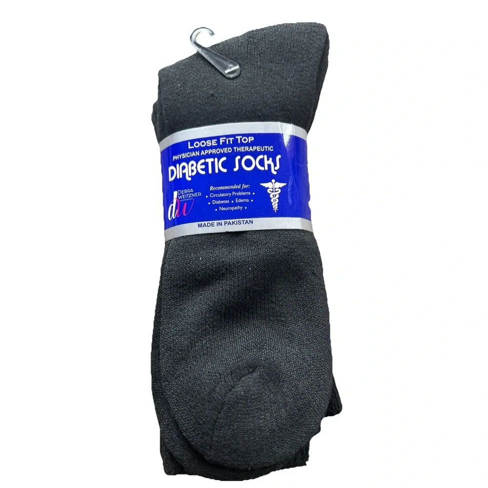 Weitzner Men's Diabetic Socks 3 Pack XL Shoe Size 9-15 Size 13-15 Loose Fit Top